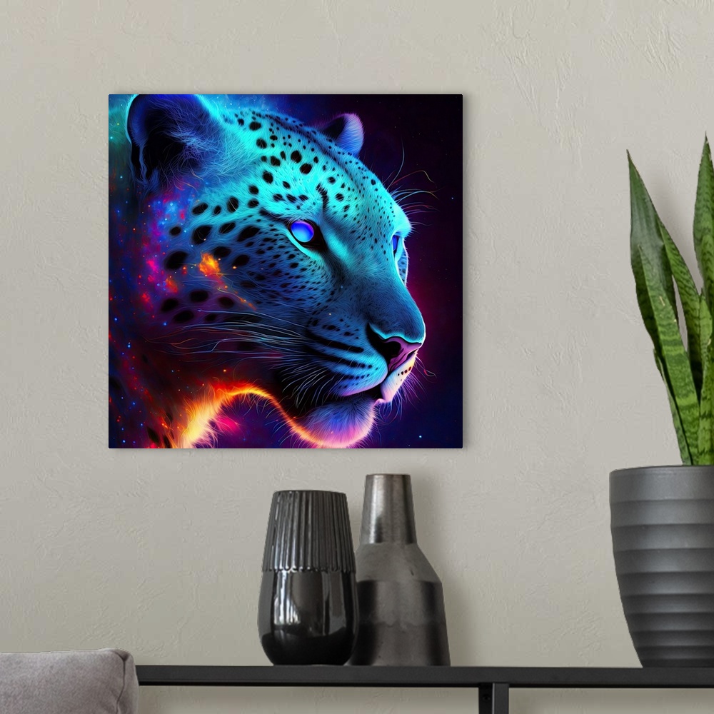 A modern room featuring Snow Leopard I