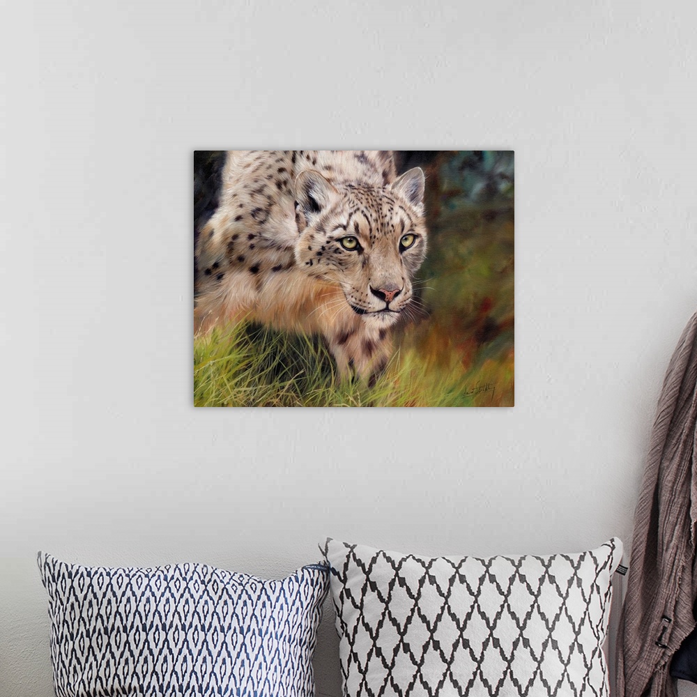 A bohemian room featuring Snow Leopard IV