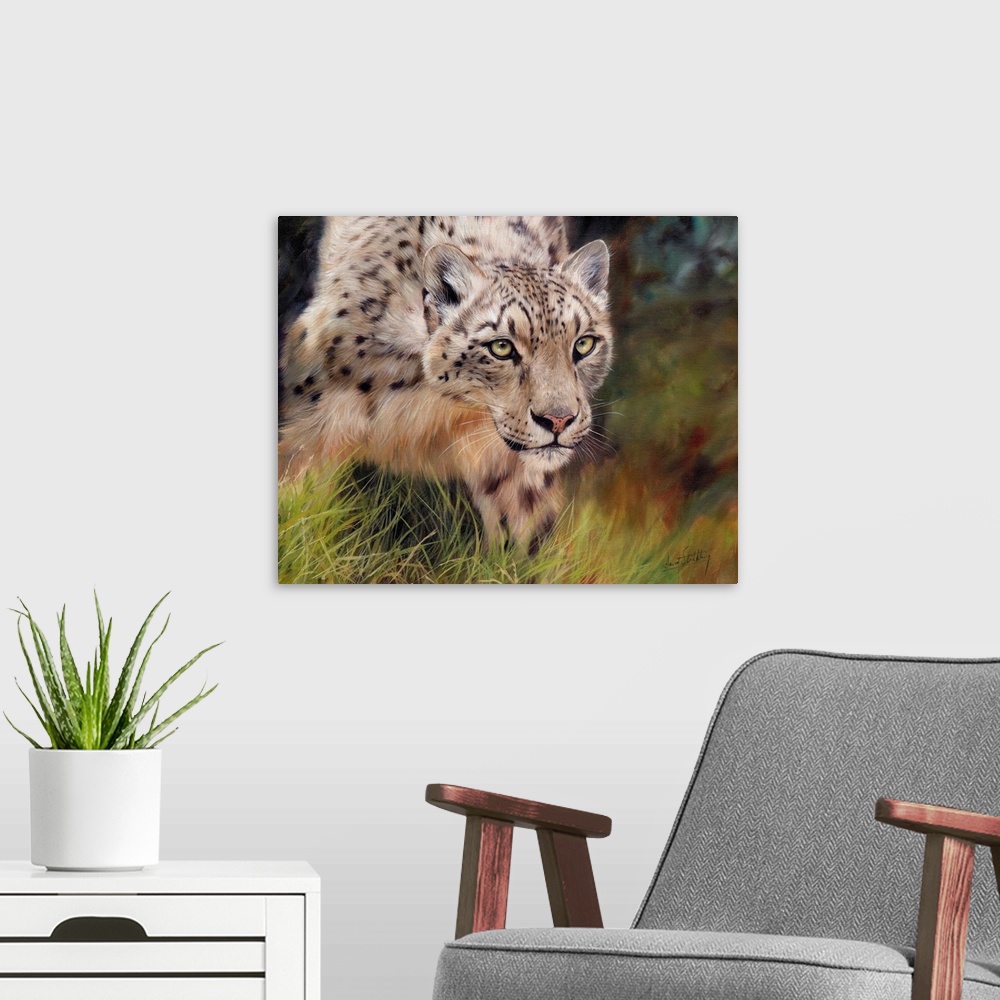 A modern room featuring Snow Leopard IV