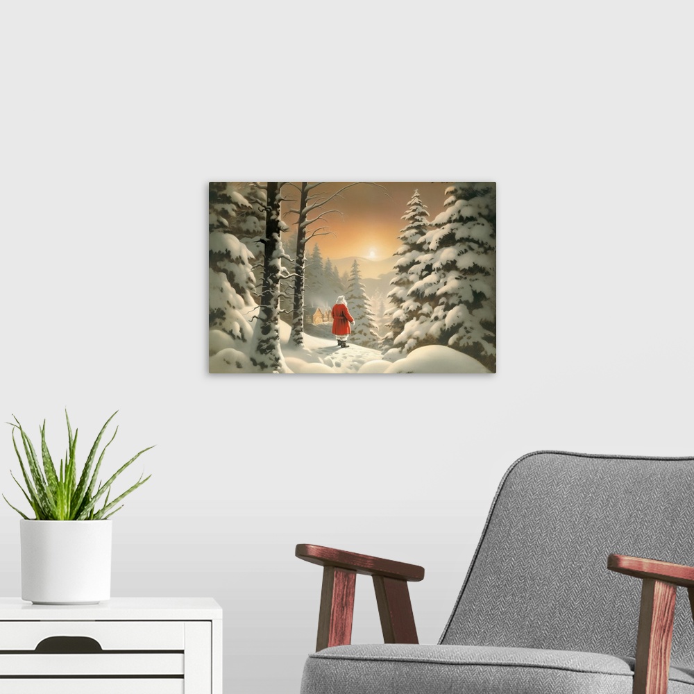 A modern room featuring Snowy Christmas 1