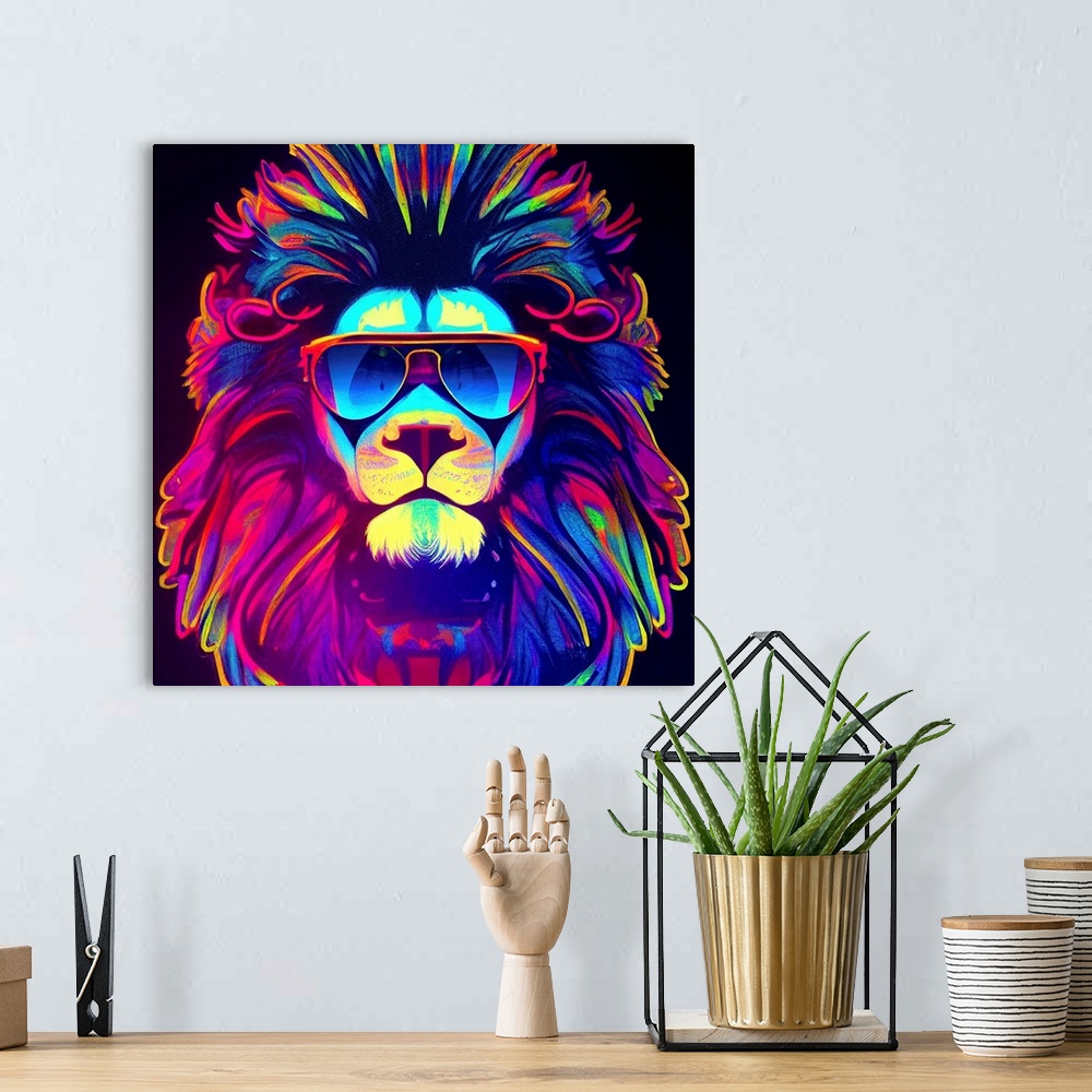 A bohemian room featuring Sunglasses Lion Cool