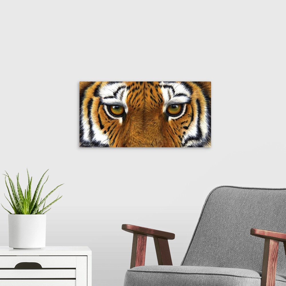 A modern room featuring Tiger Eyes