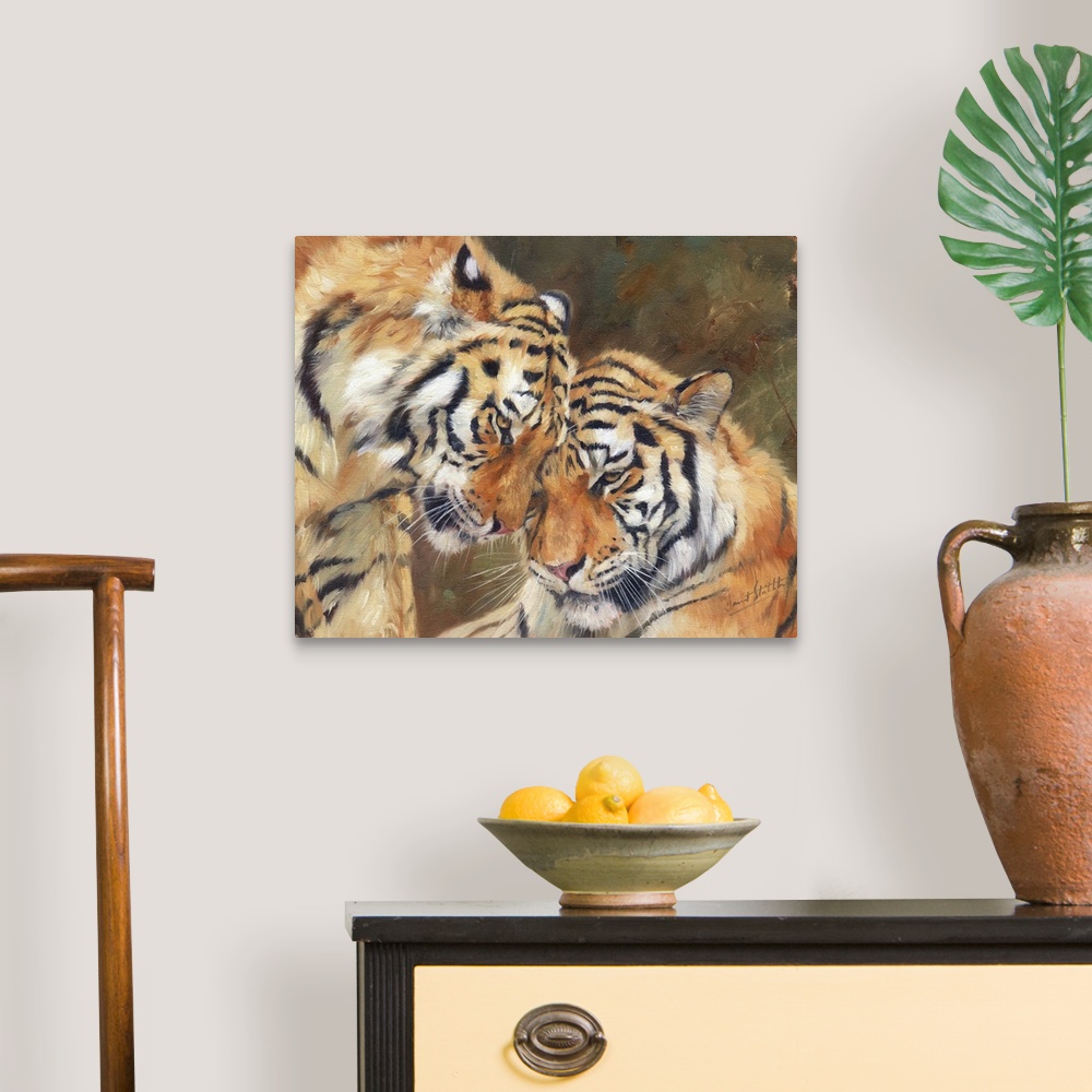 A traditional room featuring Tigers, originally oil on canvas.