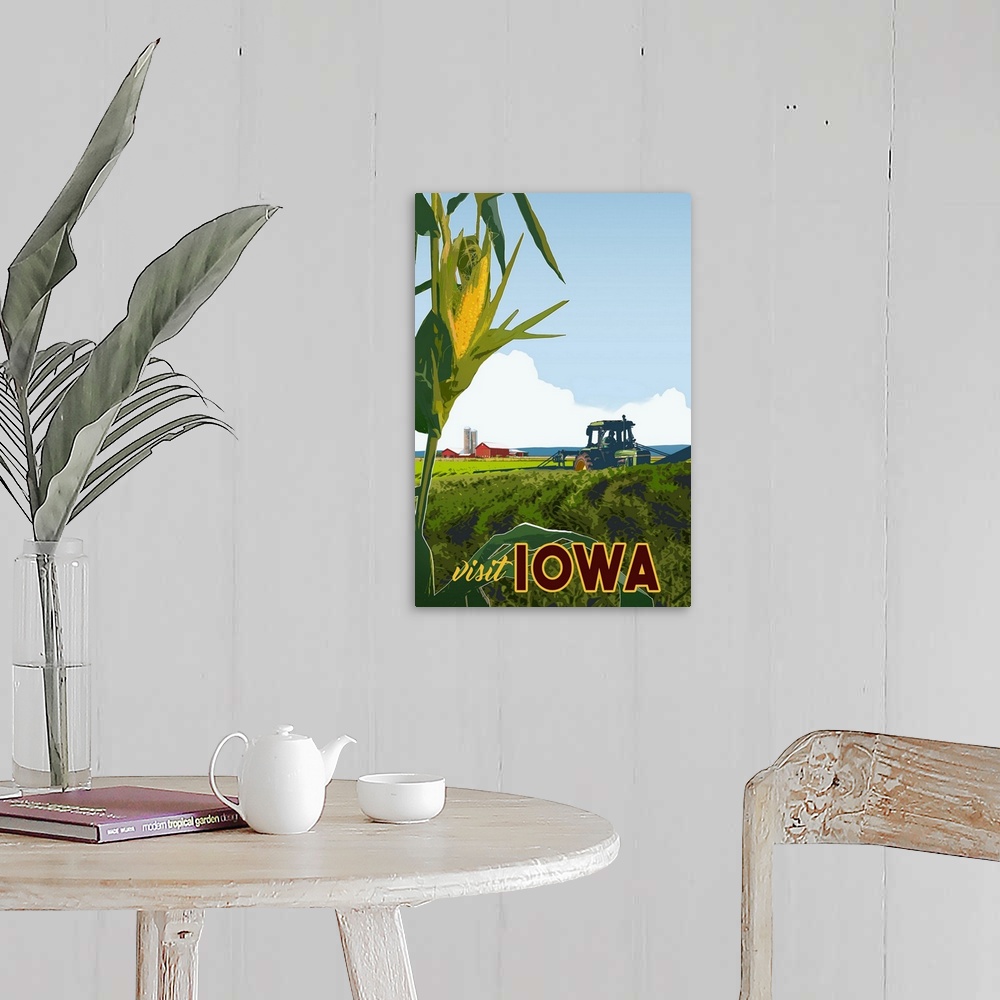 A farmhouse room featuring Visit Iowa