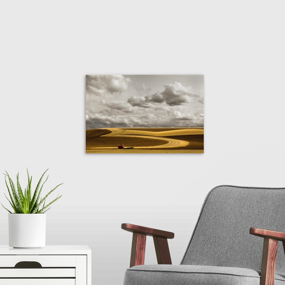 A modern room featuring Wheat Field & Sky