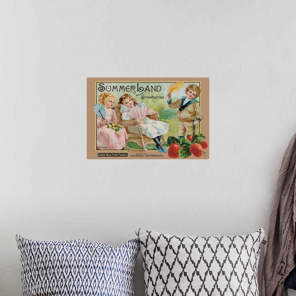 A bohemian room featuring Crate Label "Strawberry"
