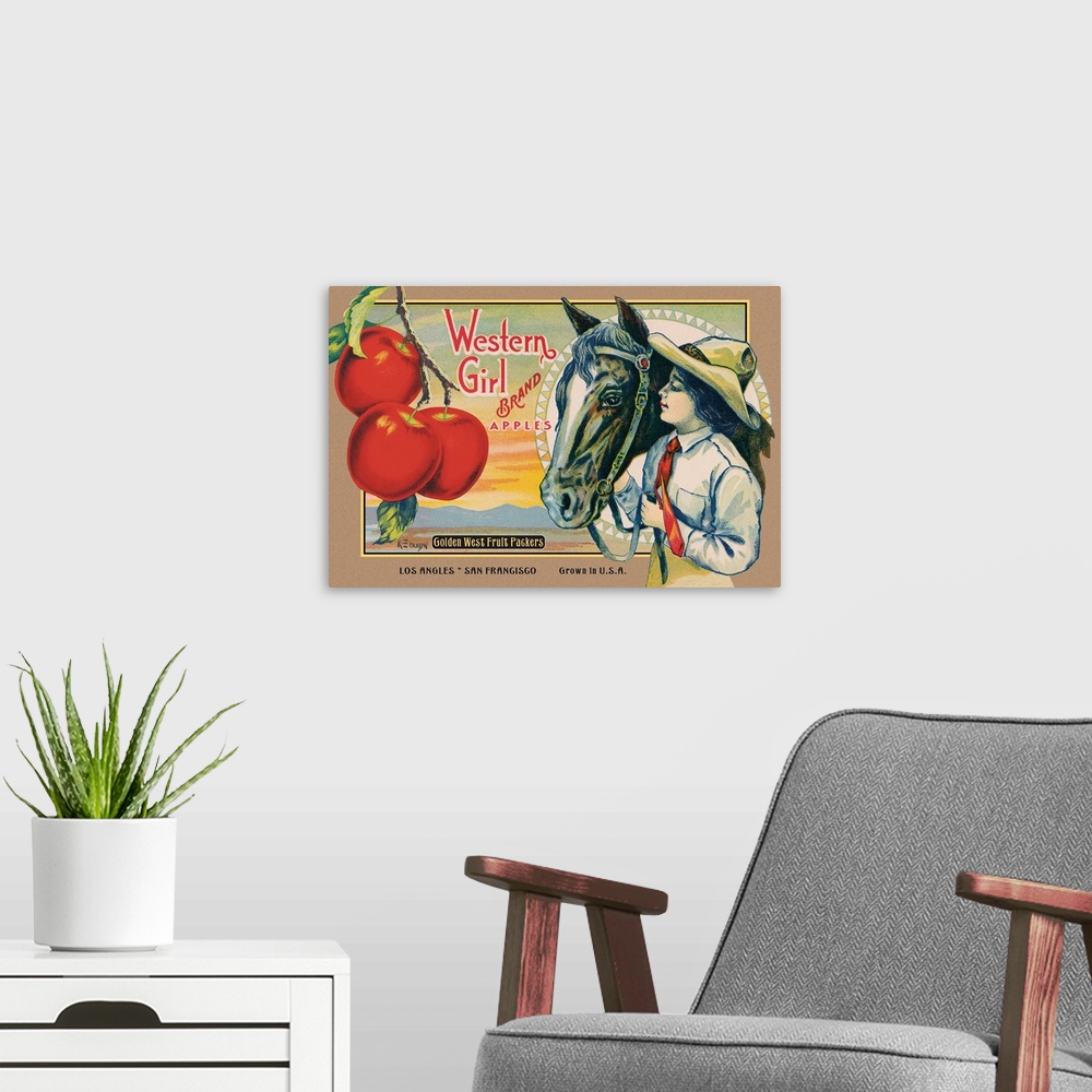 A modern room featuring Crete Label "Apple"
