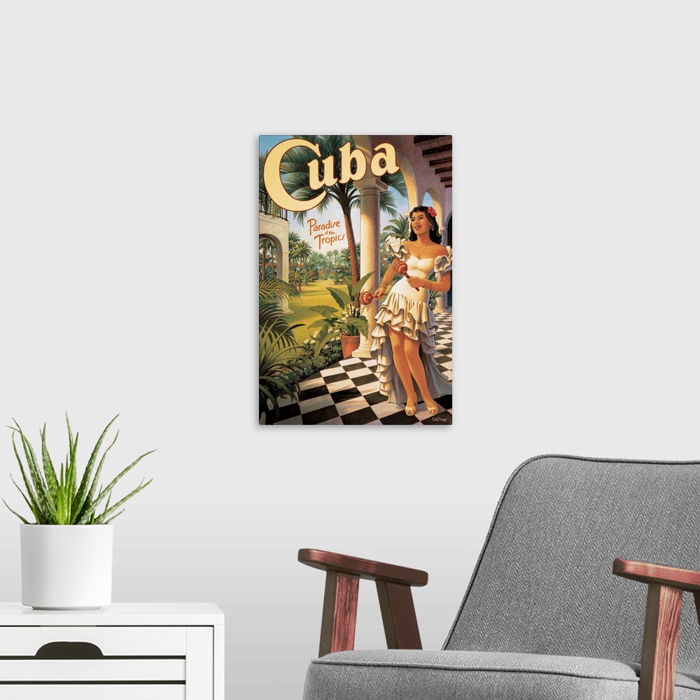 A modern room featuring Cuba