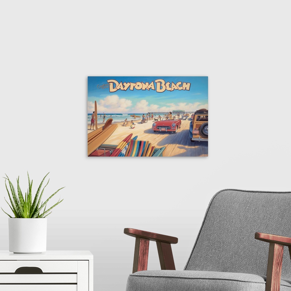 A modern room featuring Daytona Beach