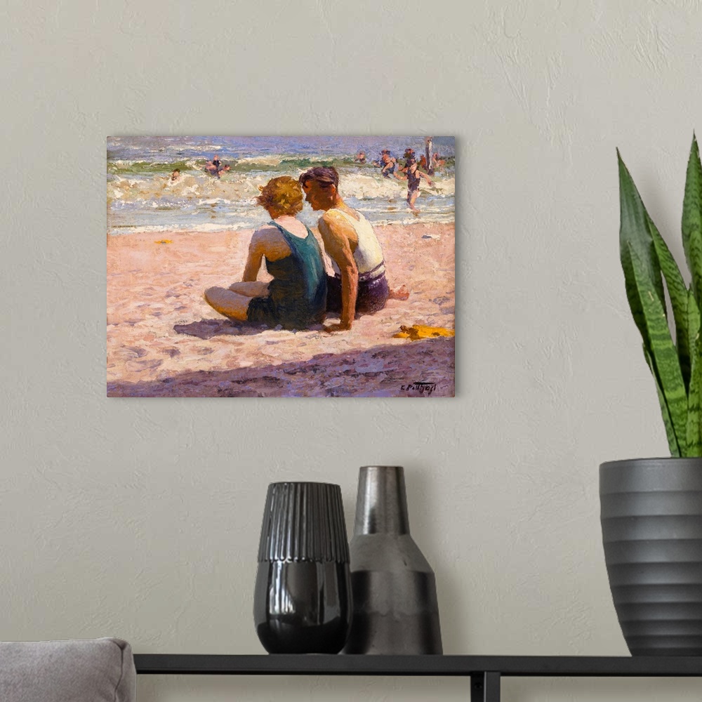 A modern room featuring Figures on the Beach