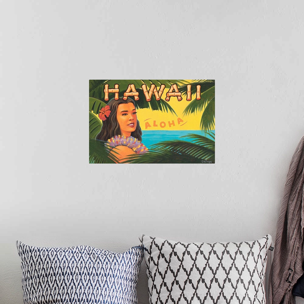 A bohemian room featuring Hawaii, Aloha