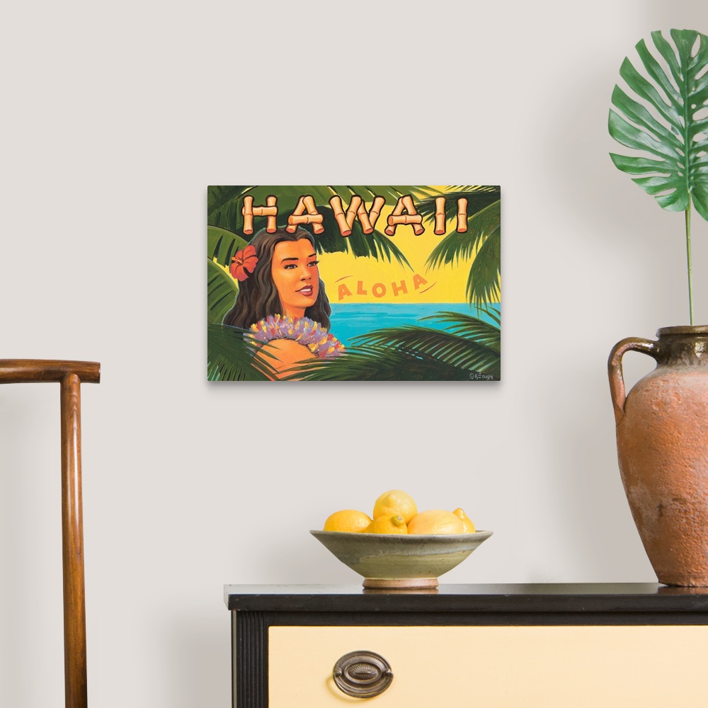 A traditional room featuring Hawaii, Aloha