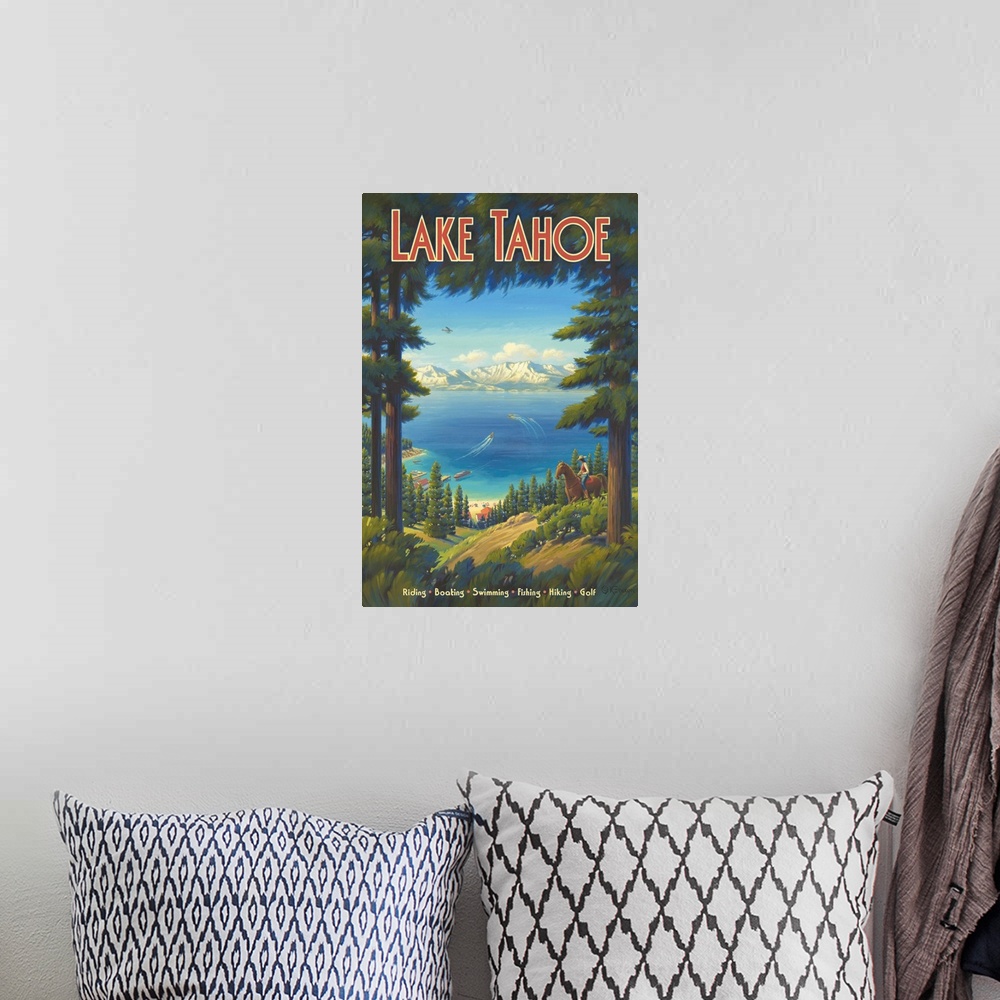 A bohemian room featuring Lake Tahoe