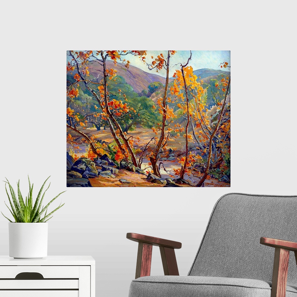 A modern room featuring Late Fall
