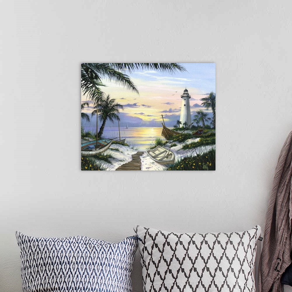 A bohemian room featuring Lighthouse Landing