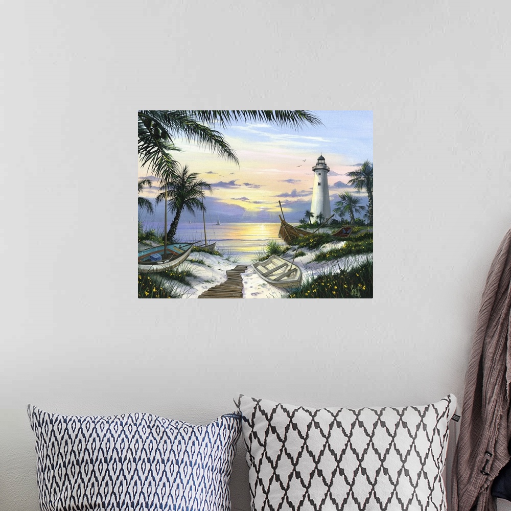 A bohemian room featuring Lighthouse Landing