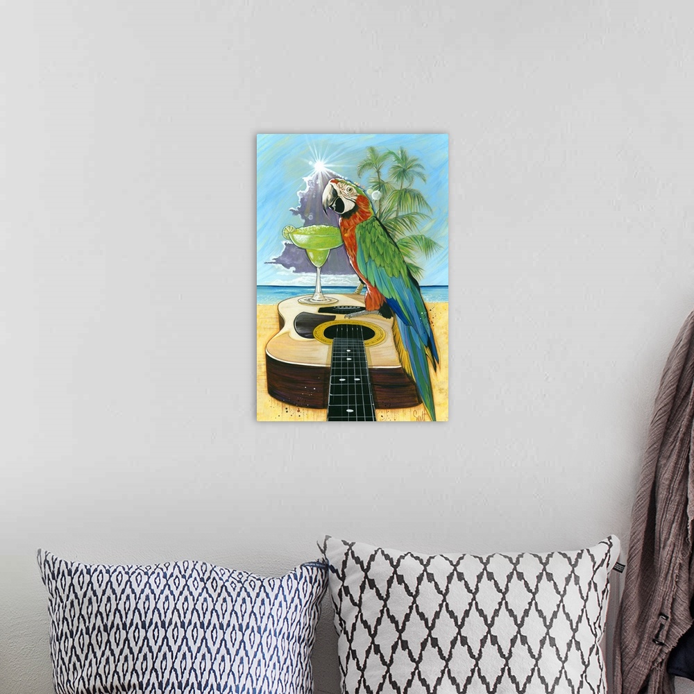 A bohemian room featuring Macaw-Garita