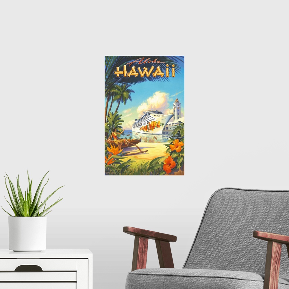 A modern room featuring Pride of Hawaii