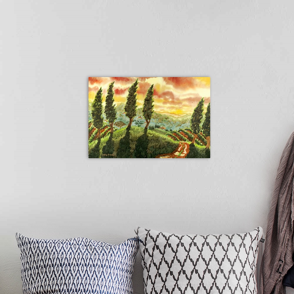 A bohemian room featuring Red Sky over Tuscany