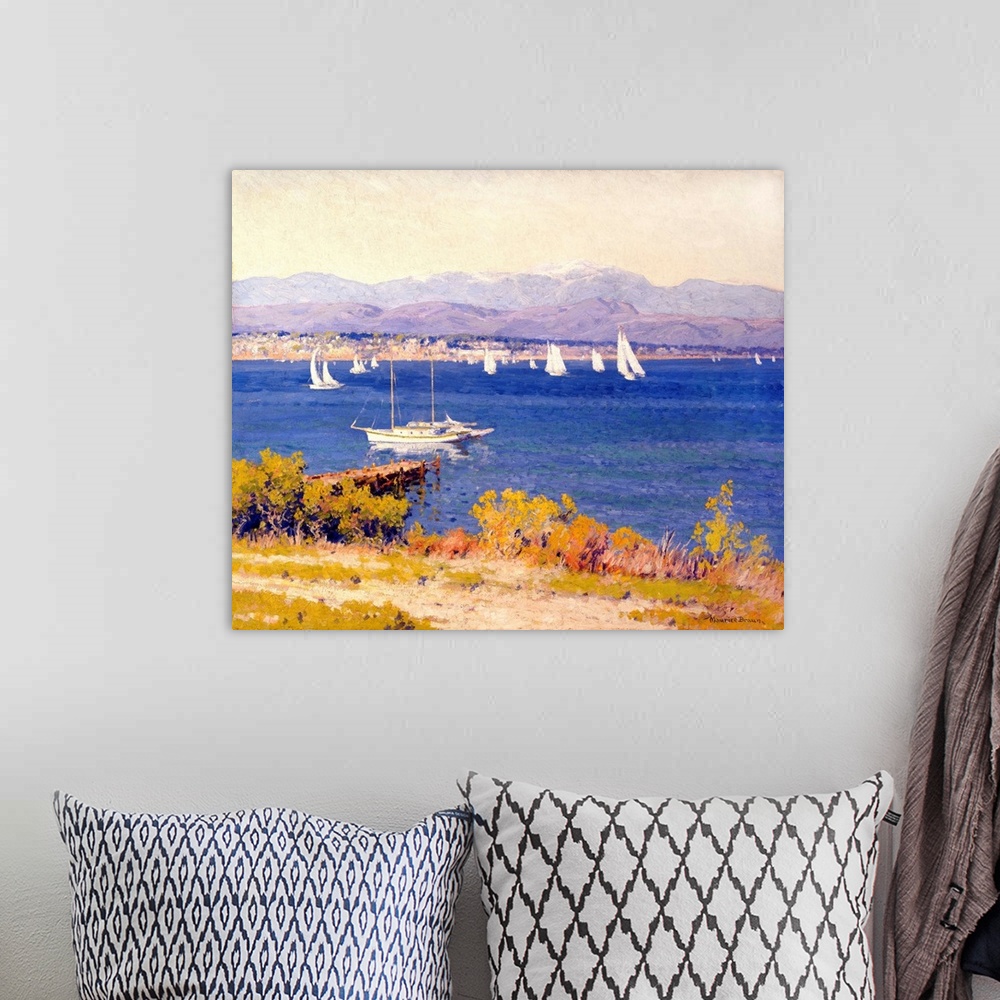 A bohemian room featuring San Diego from Point Loma