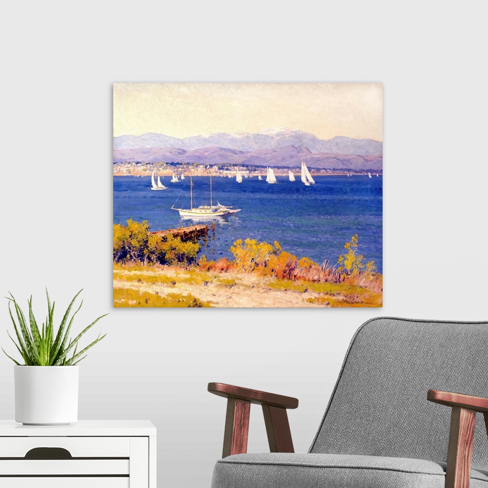 A modern room featuring San Diego from Point Loma
