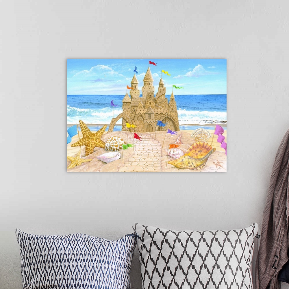 A bohemian room featuring Sand Castle