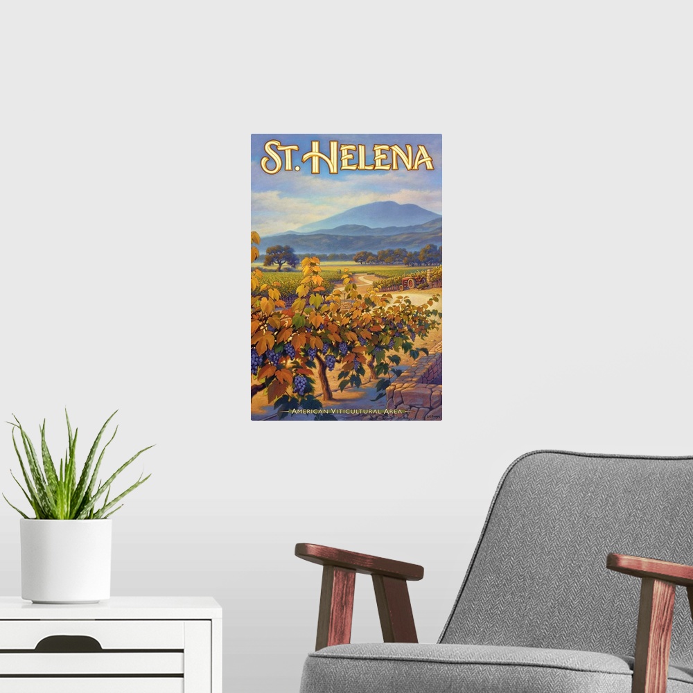 A modern room featuring St. Helena