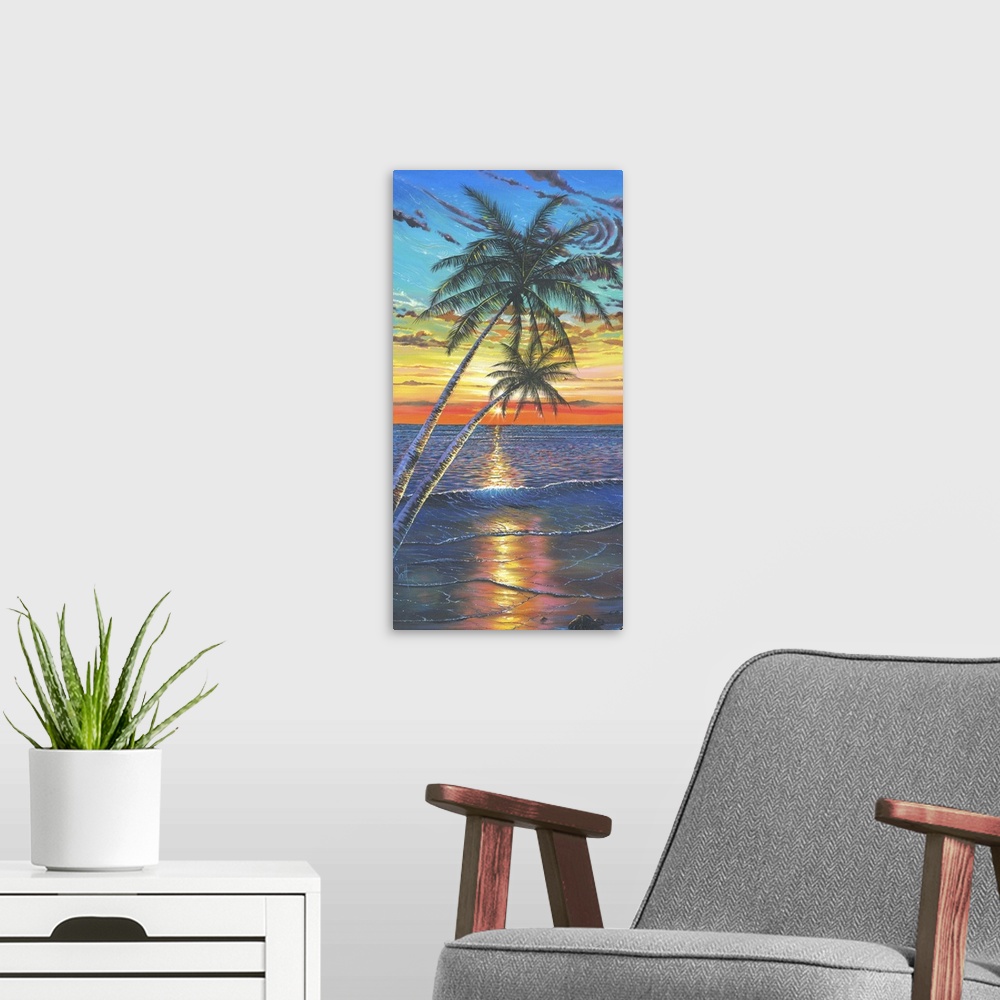 A modern room featuring Sunset Palms