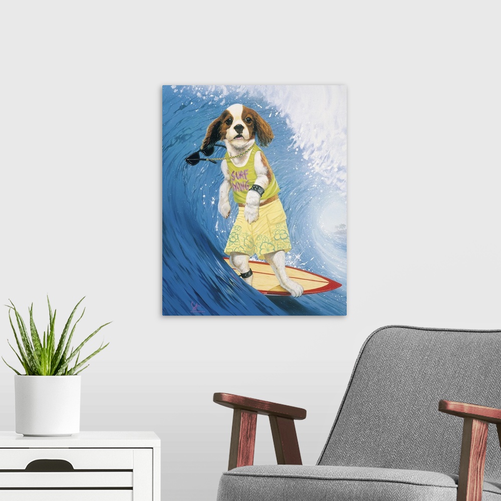 A modern room featuring Surf Dawg