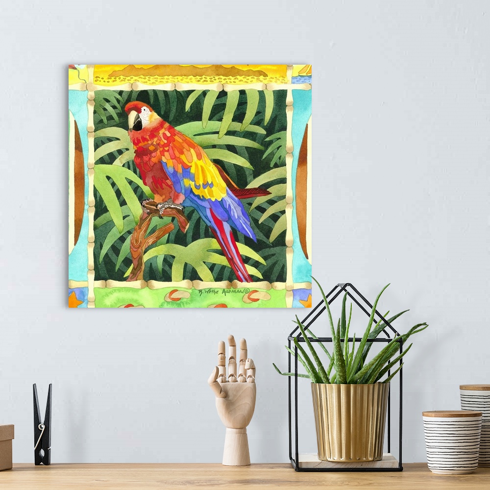 A bohemian room featuring Surf Parrot