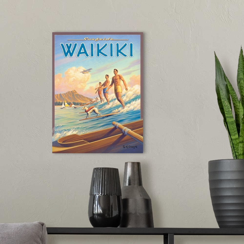 A modern room featuring Surfride Waikiki