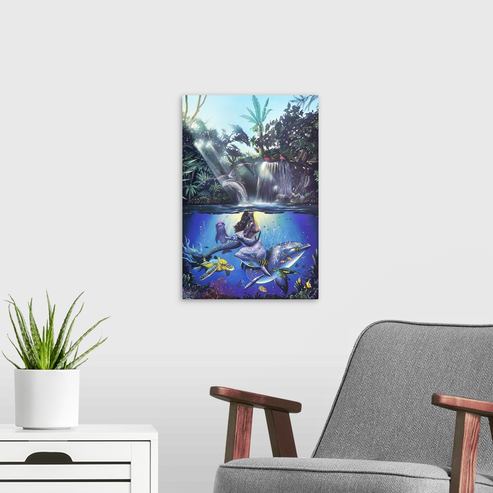 A modern room featuring Symphony Beneath The Sea