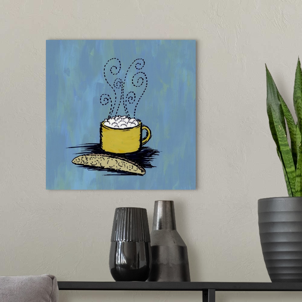 A modern room featuring Light whimsy art for the coffee lover in you.