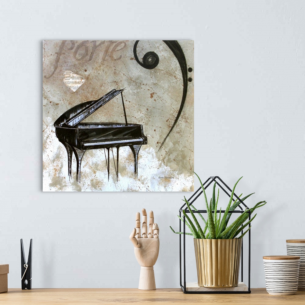 A bohemian room featuring Musical collage