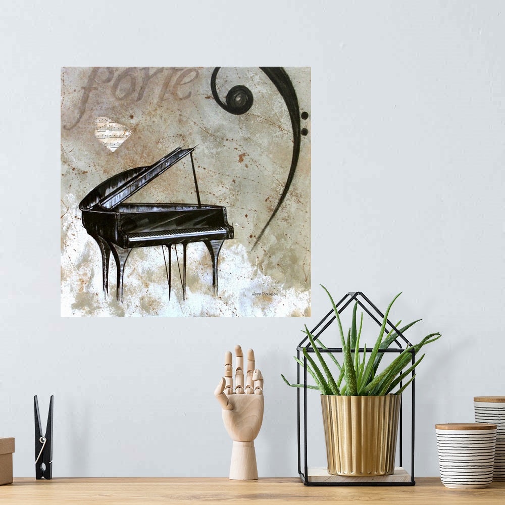 A bohemian room featuring Musical collage