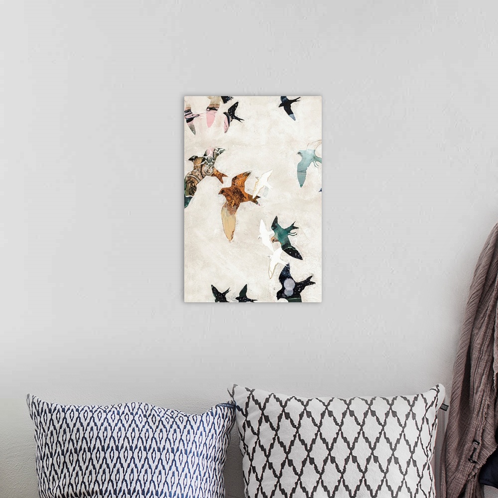 A bohemian room featuring Abstract Birds 1