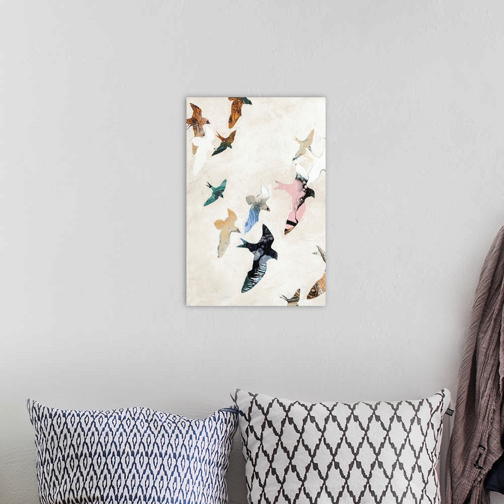 A bohemian room featuring Abstract Birds 2