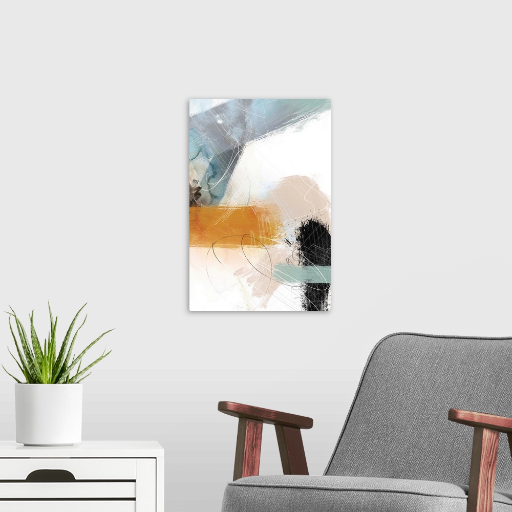 A modern room featuring Abstract Blush No. 2