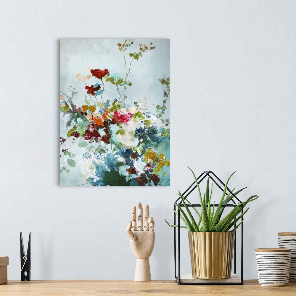 A bohemian room featuring Abstract Floral 1
