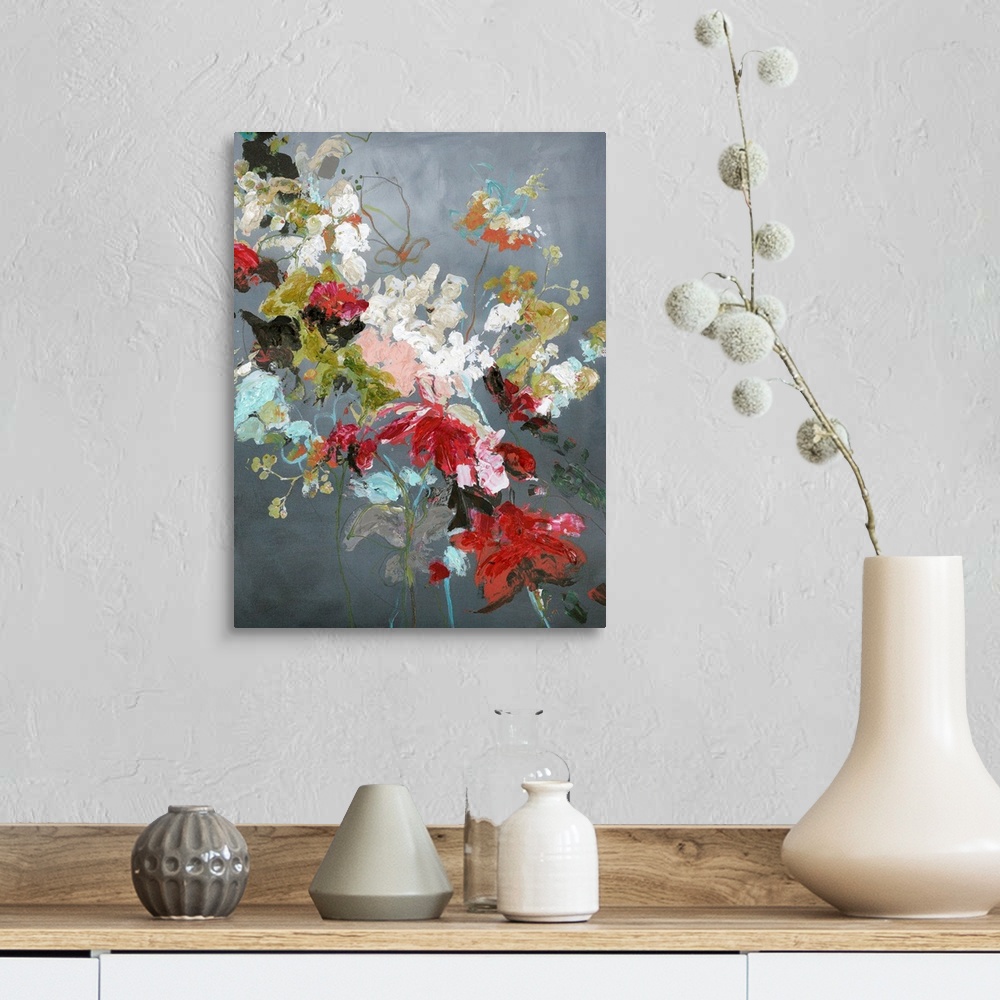 A farmhouse room featuring Abstract Floral 2