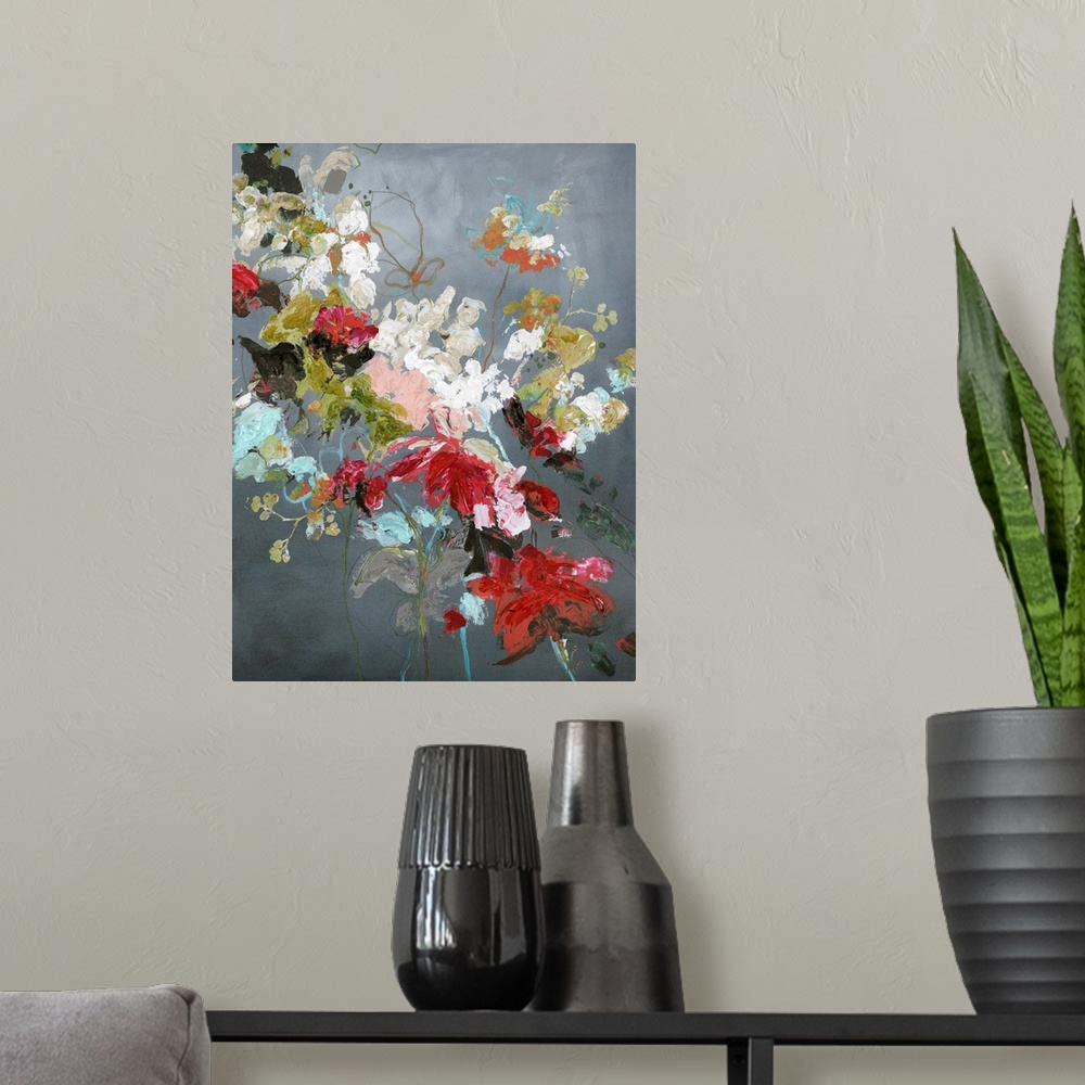 A modern room featuring Abstract Floral 2