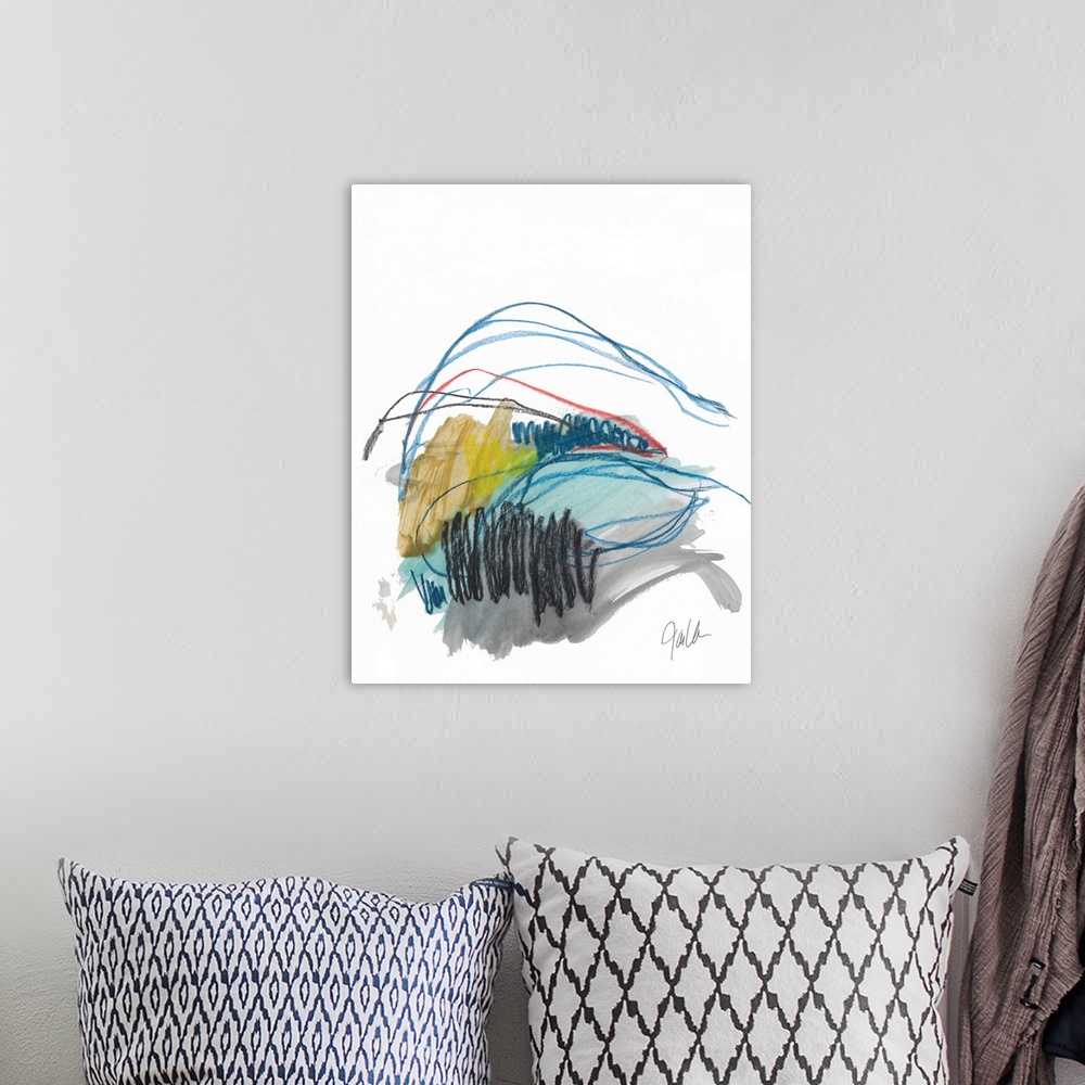 A bohemian room featuring Abstract Landscape No. 19