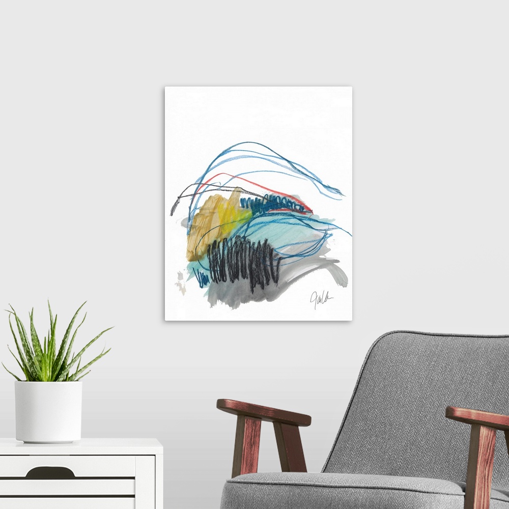 A modern room featuring Abstract Landscape No. 19