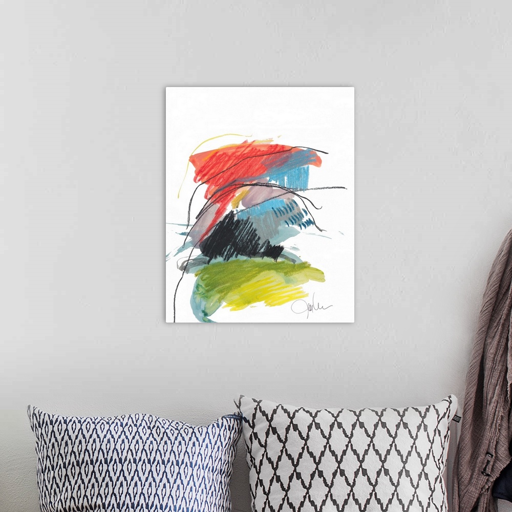 A bohemian room featuring Abstract Landscape No. 40