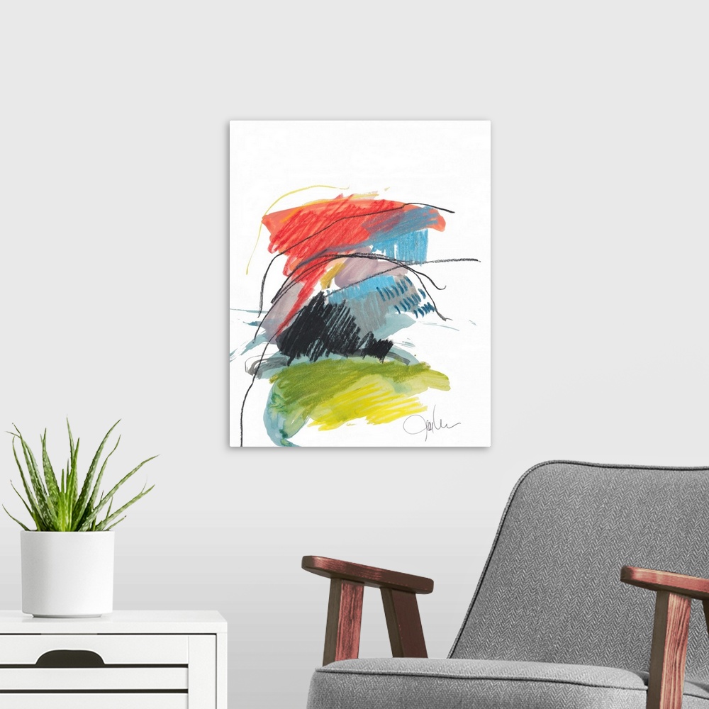 A modern room featuring Abstract Landscape No. 40