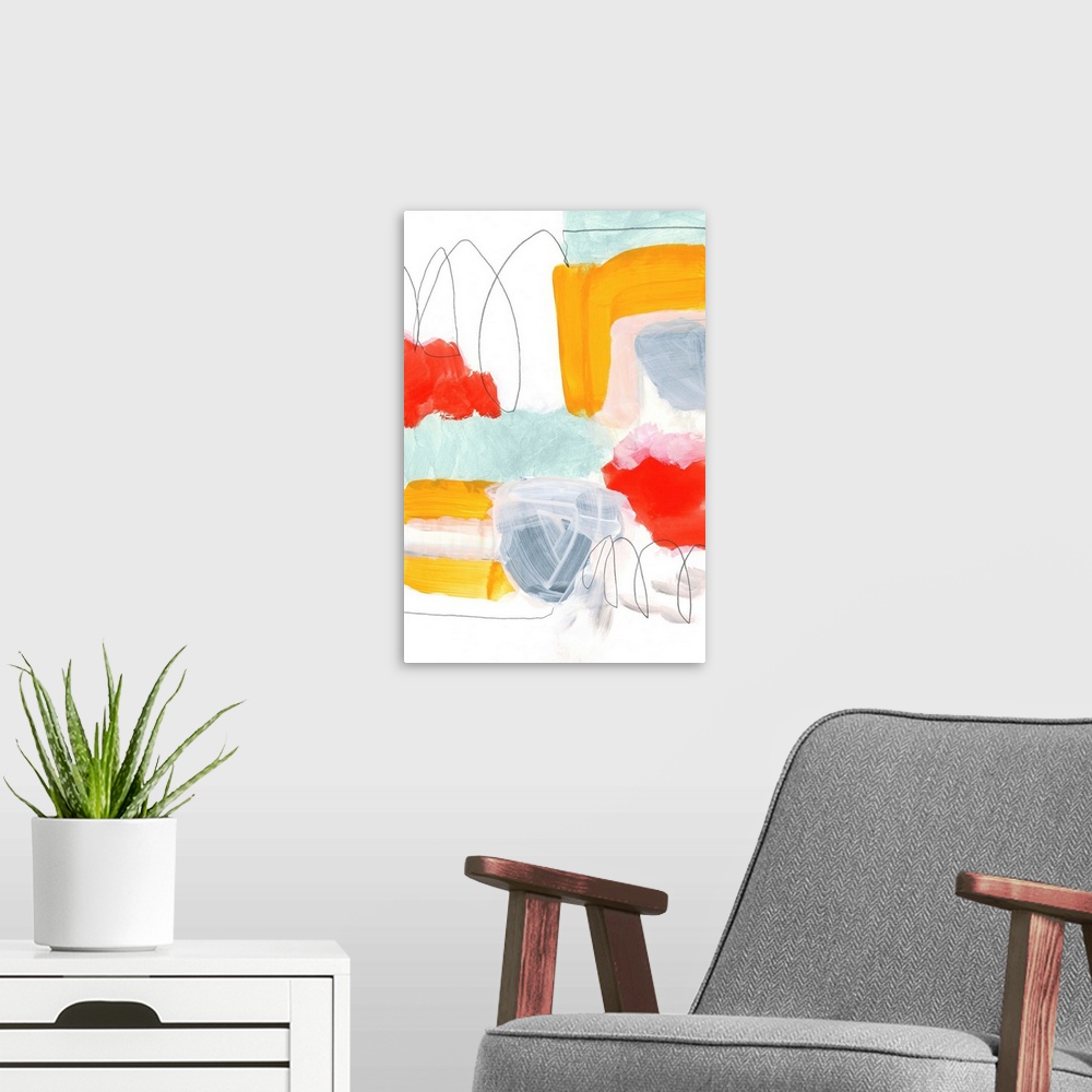 A modern room featuring Abstract Painting XVI