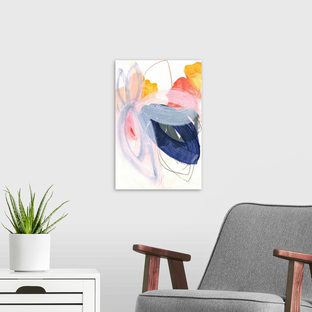A modern room featuring Abstract Painting XVII