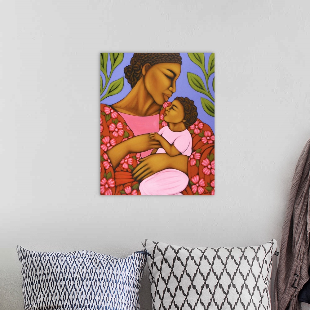 A bohemian room featuring African Mother and Baby