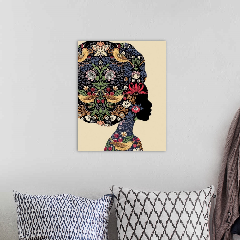 A bohemian room featuring Afro Woman