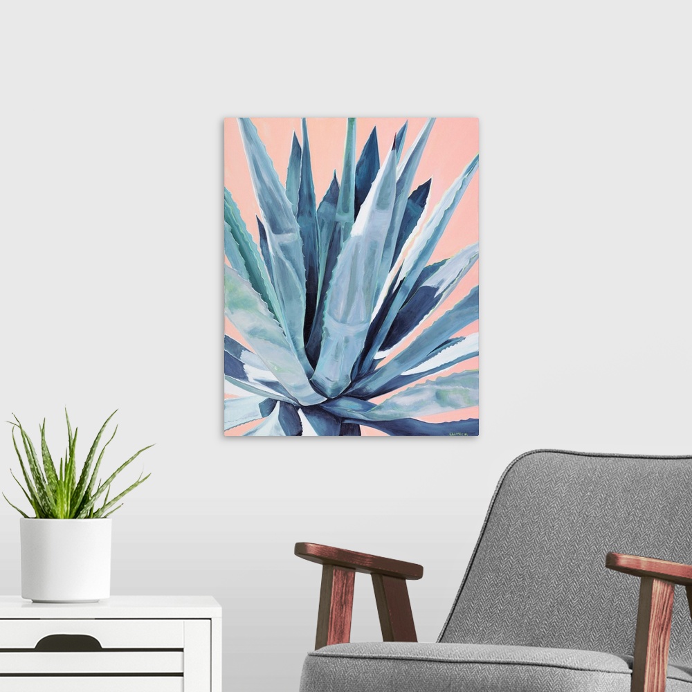 A modern room featuring Agave with Coral